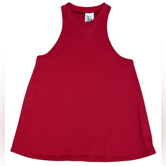 Free People Women’s Red Ribbed Racer Back Tank - Picture 6 of 7